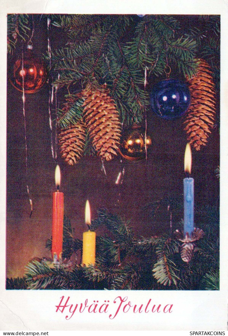 Neujahr Weihnachten KERZE Vintage Ansichtskarte Postkarte CPSM #PAW129.DE - Nouvel An