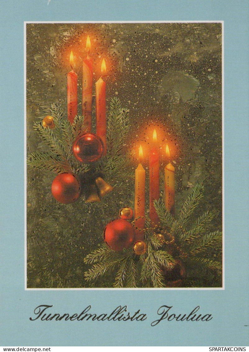 Neujahr Weihnachten KERZE Vintage Ansichtskarte Postkarte CPSM #PAW069.DE - New Year