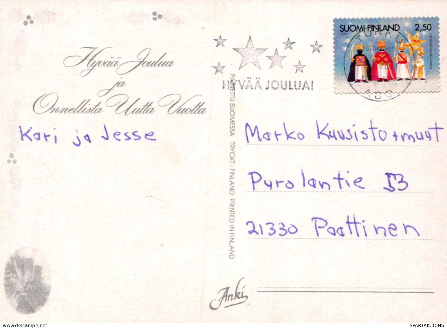 Neujahr Weihnachten KERZE Vintage Ansichtskarte Postkarte CPSM #PAW069.DE - Nouvel An
