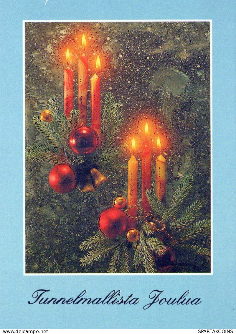 Neujahr Weihnachten KERZE Vintage Ansichtskarte Postkarte CPSM #PAW069.DE - New Year
