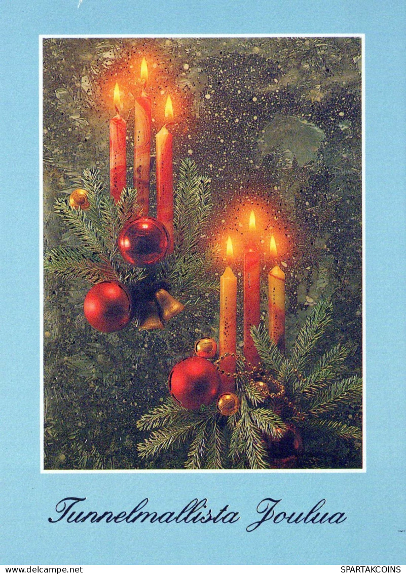 Neujahr Weihnachten KERZE Vintage Ansichtskarte Postkarte CPSM #PAW069.DE - Nouvel An