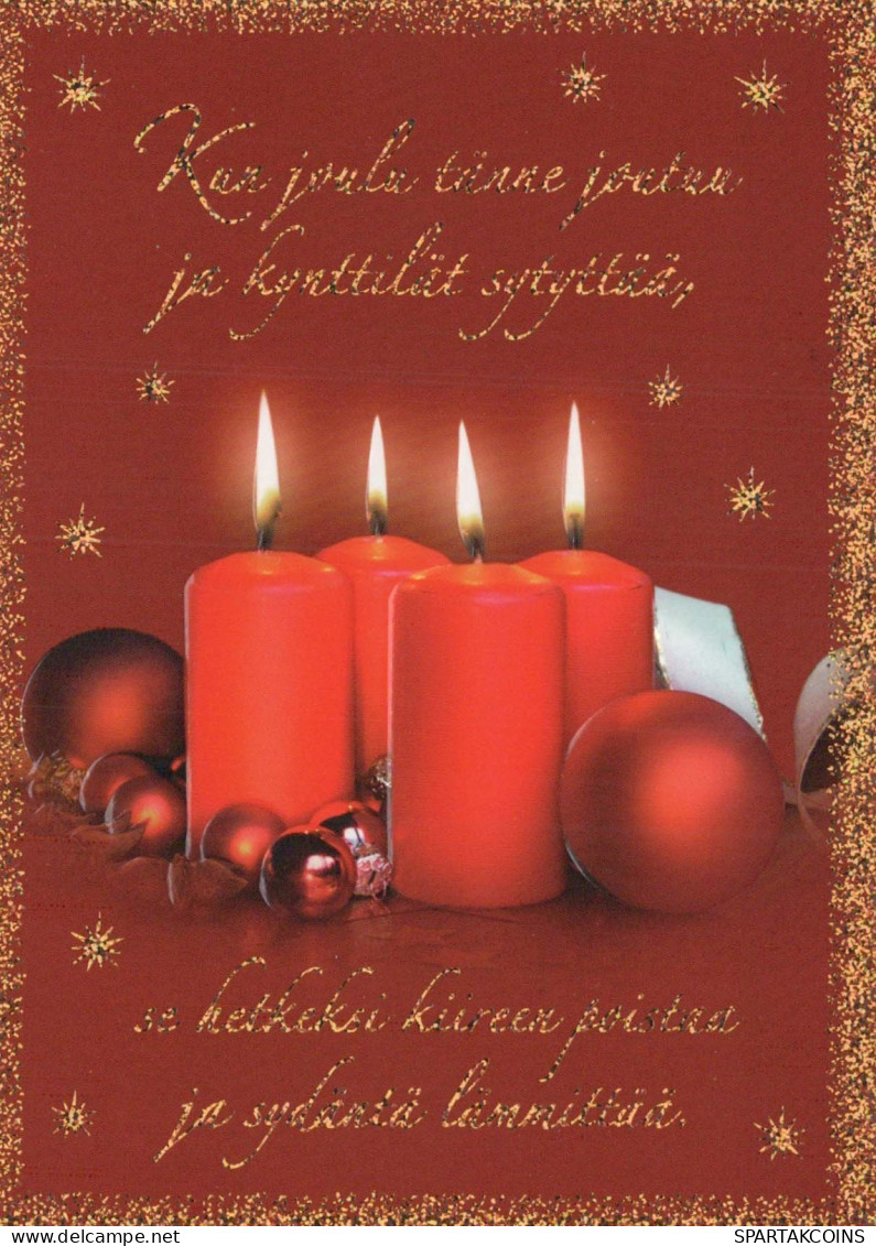 Neujahr Weihnachten KERZE Vintage Ansichtskarte Postkarte CPSM #PAV886.DE - Nouvel An