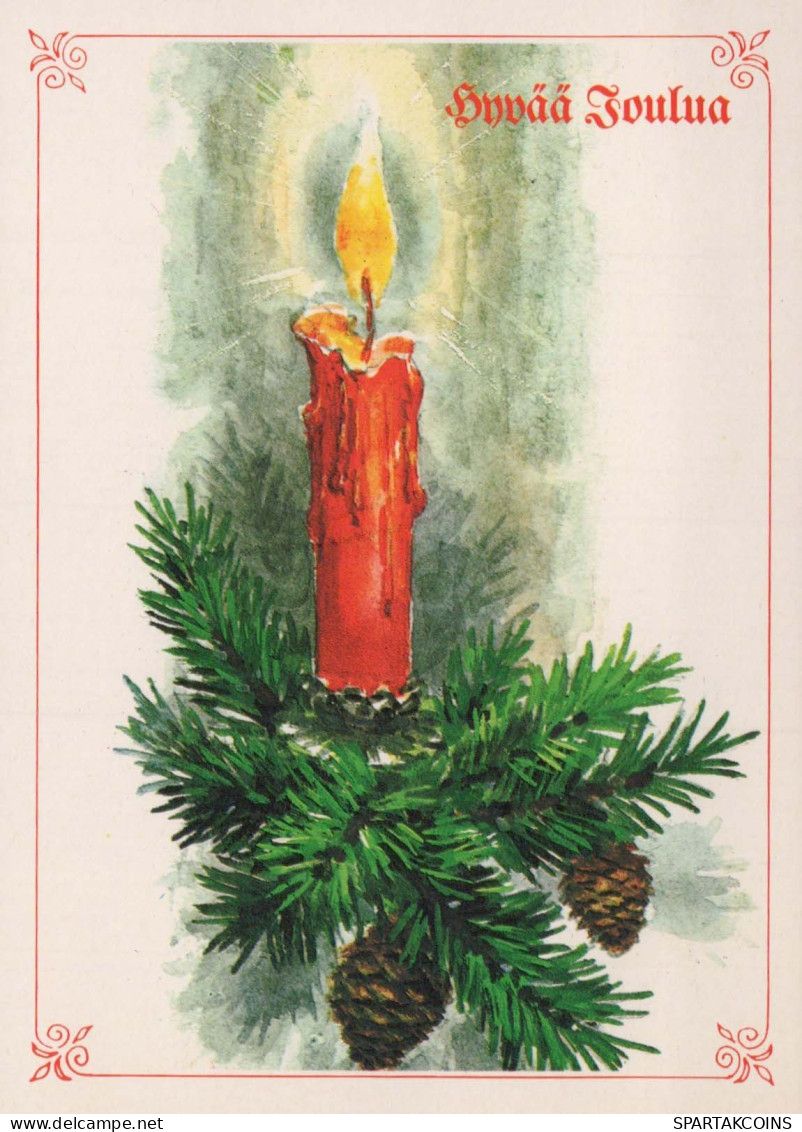 Neujahr Weihnachten KERZE Vintage Ansichtskarte Postkarte CPSM #PAV582.DE - Nouvel An