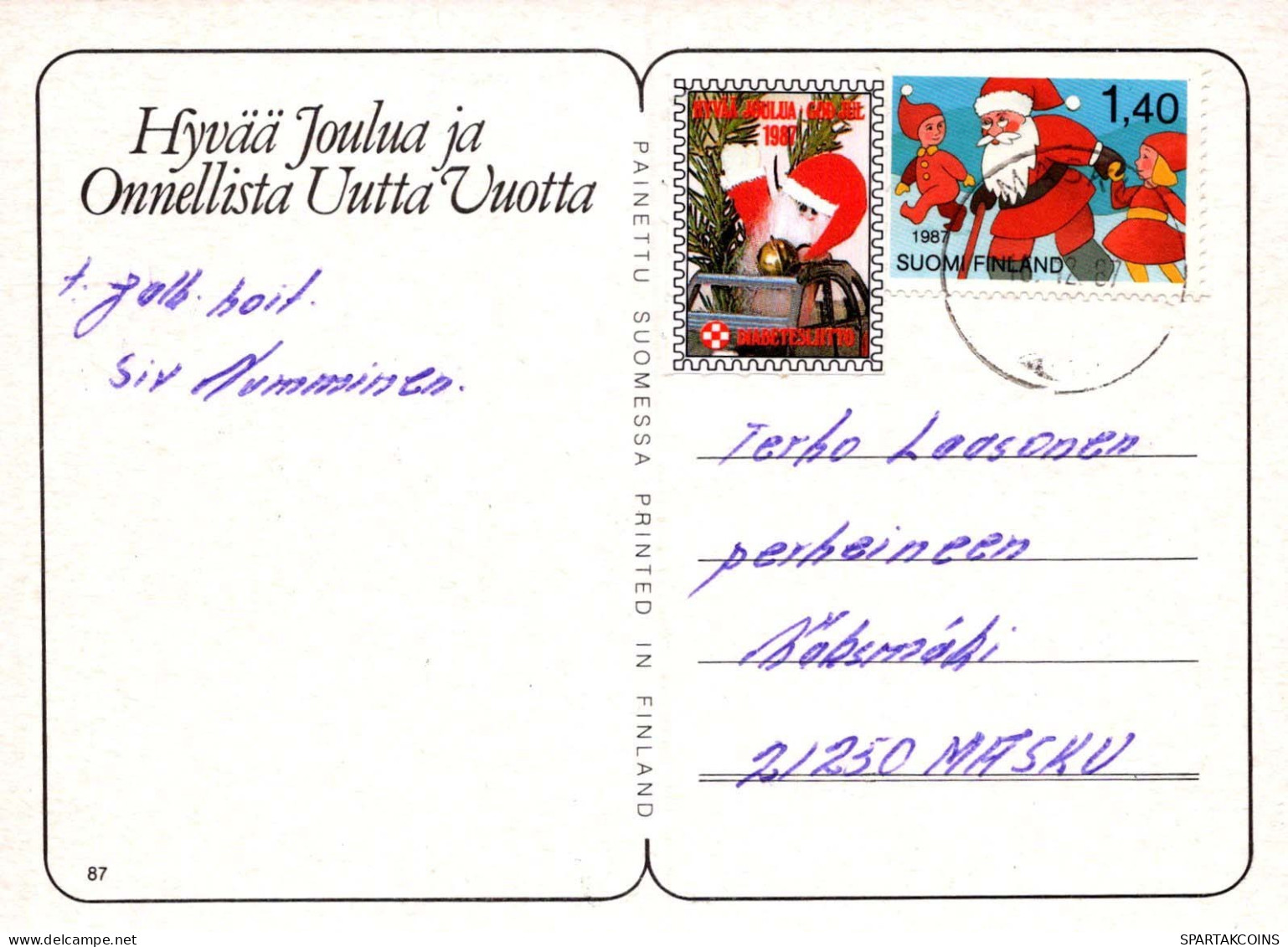 Neujahr Weihnachten KERZE Vintage Ansichtskarte Postkarte CPSM #PAV582.DE - Nouvel An