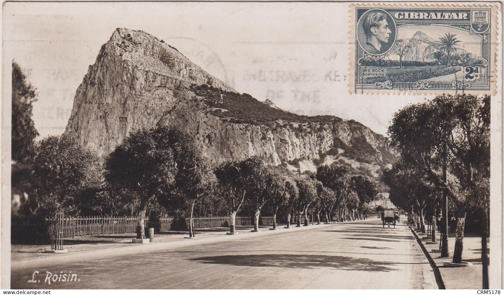 CPA -GIBRALTAR-ROCK,NORTH WEST FACE-ARBRES-VOITURES ANCIENNES, - Gibraltar
