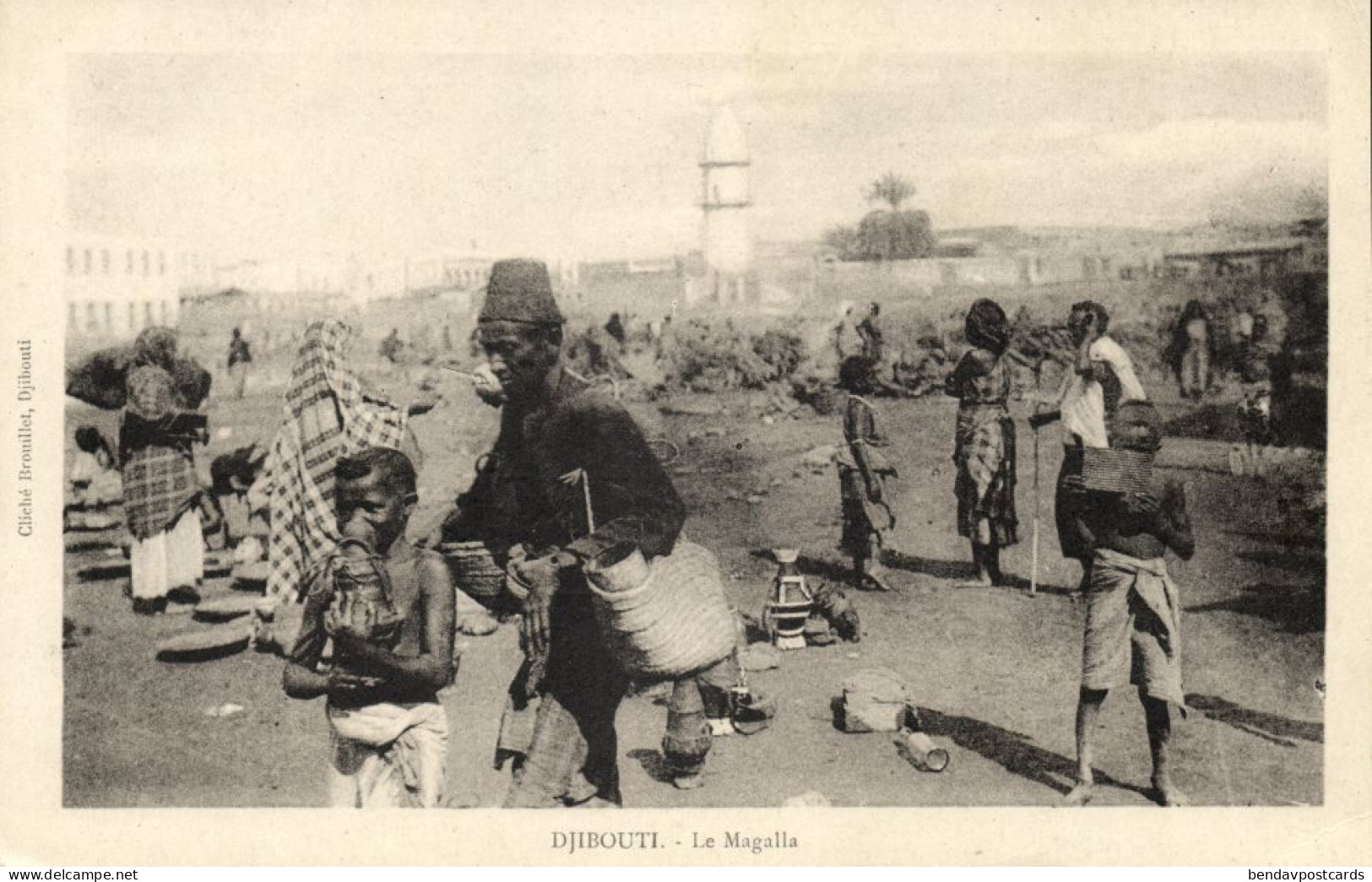 Djibouti, DJIBOUTI, Le Magalla, Market Place (1920s) Postcard - Dschibuti