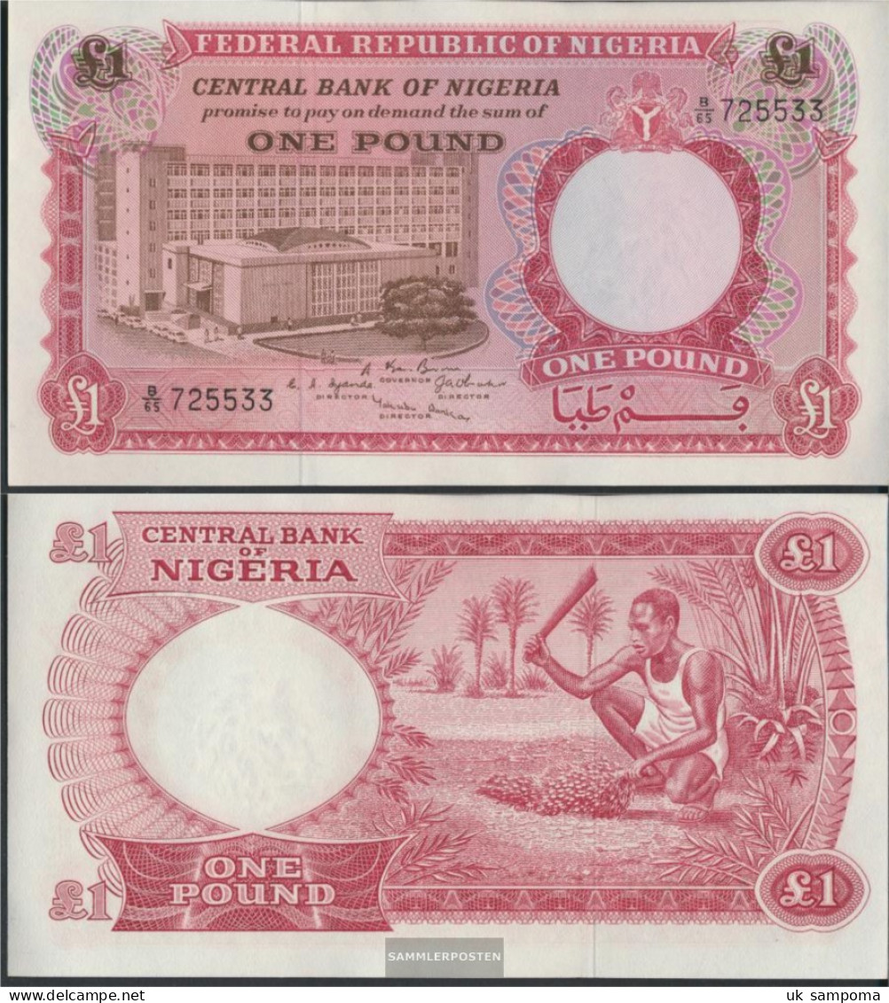 Nigeria Pick-number: 8 Uncirculated 1967 1 Pound - Nigeria