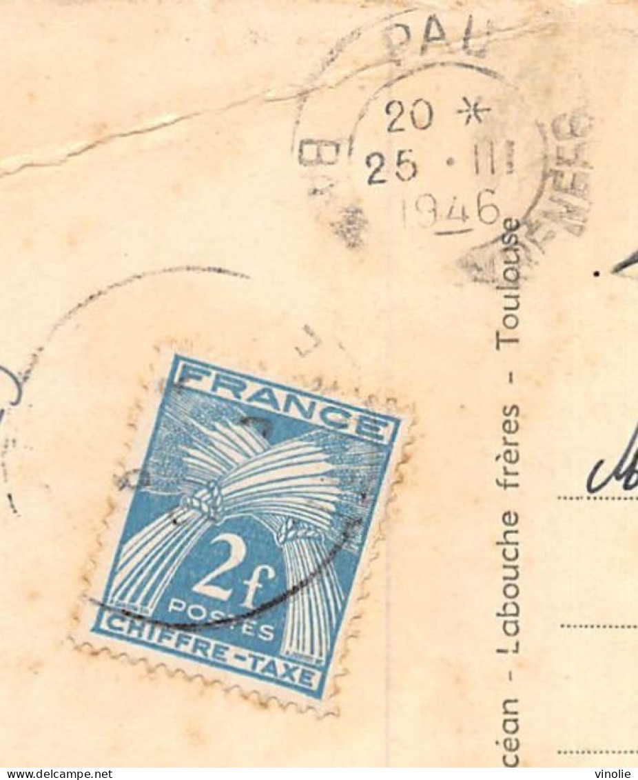 P-24-Mi-Is-2046 : CARTE POSTALE TAXEE AVEC TIMBRE 2 F. 26 MARS 1946 - 1859-1959 Lettres & Documents