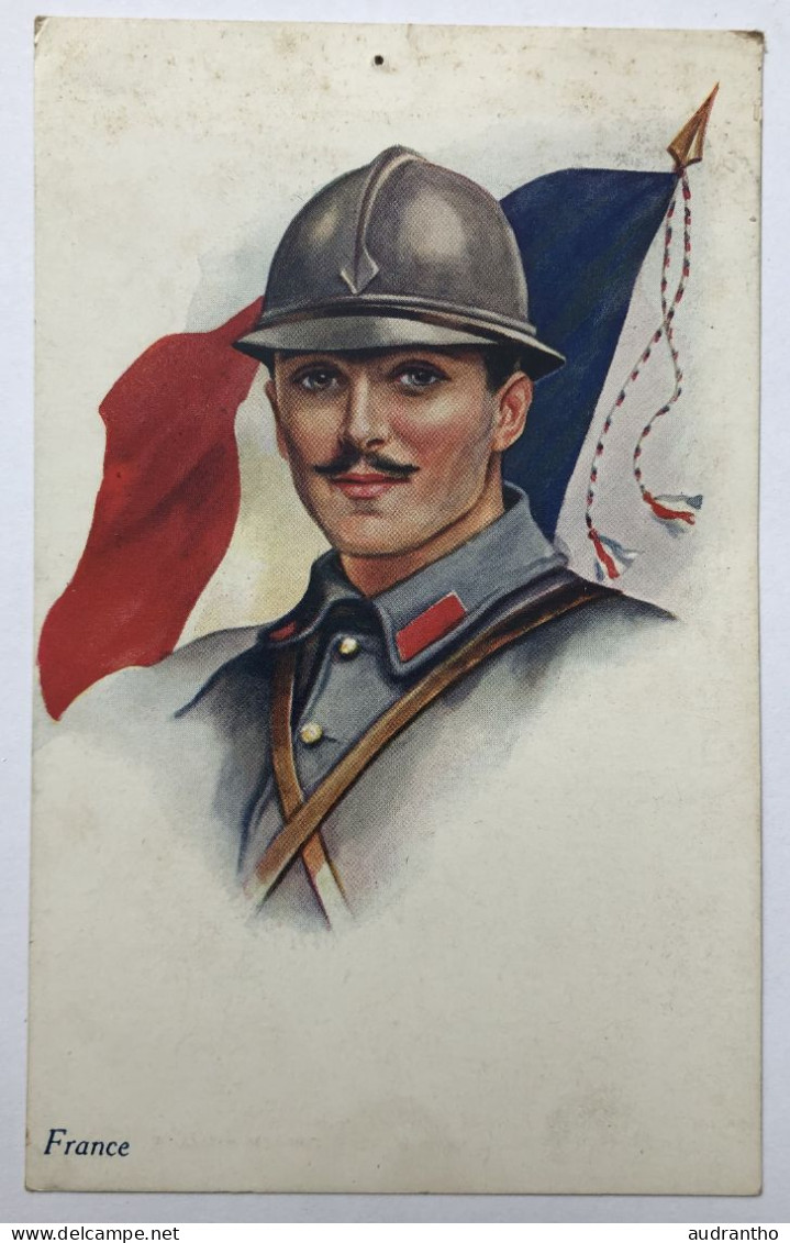 CPA Patriotique Guerre 14-18 Portrait Soldat Français - Postes Militaires Belgique 1917 - Vivian Mansell & Co London - War 1914-18