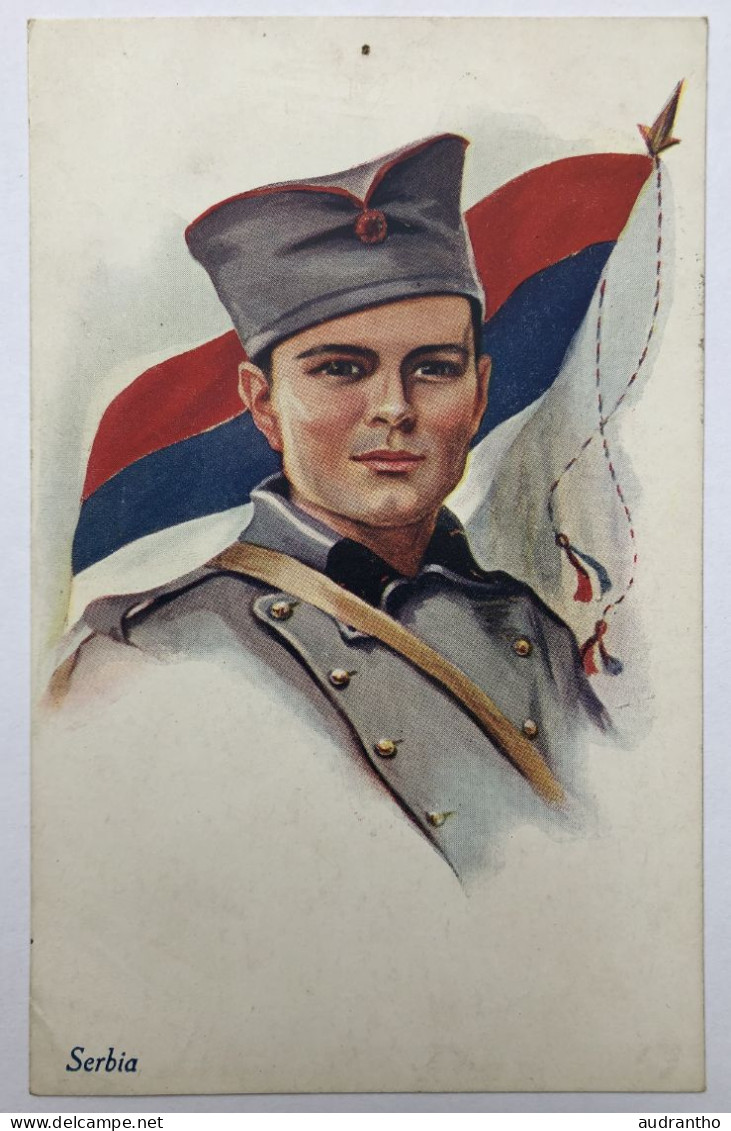 CPA Patriotique Guerre 14-18 Portrait Soldat Serbe Serbia - Postes Militaires Belgique 1917 - Vivian Mansell & Co London - War 1914-18
