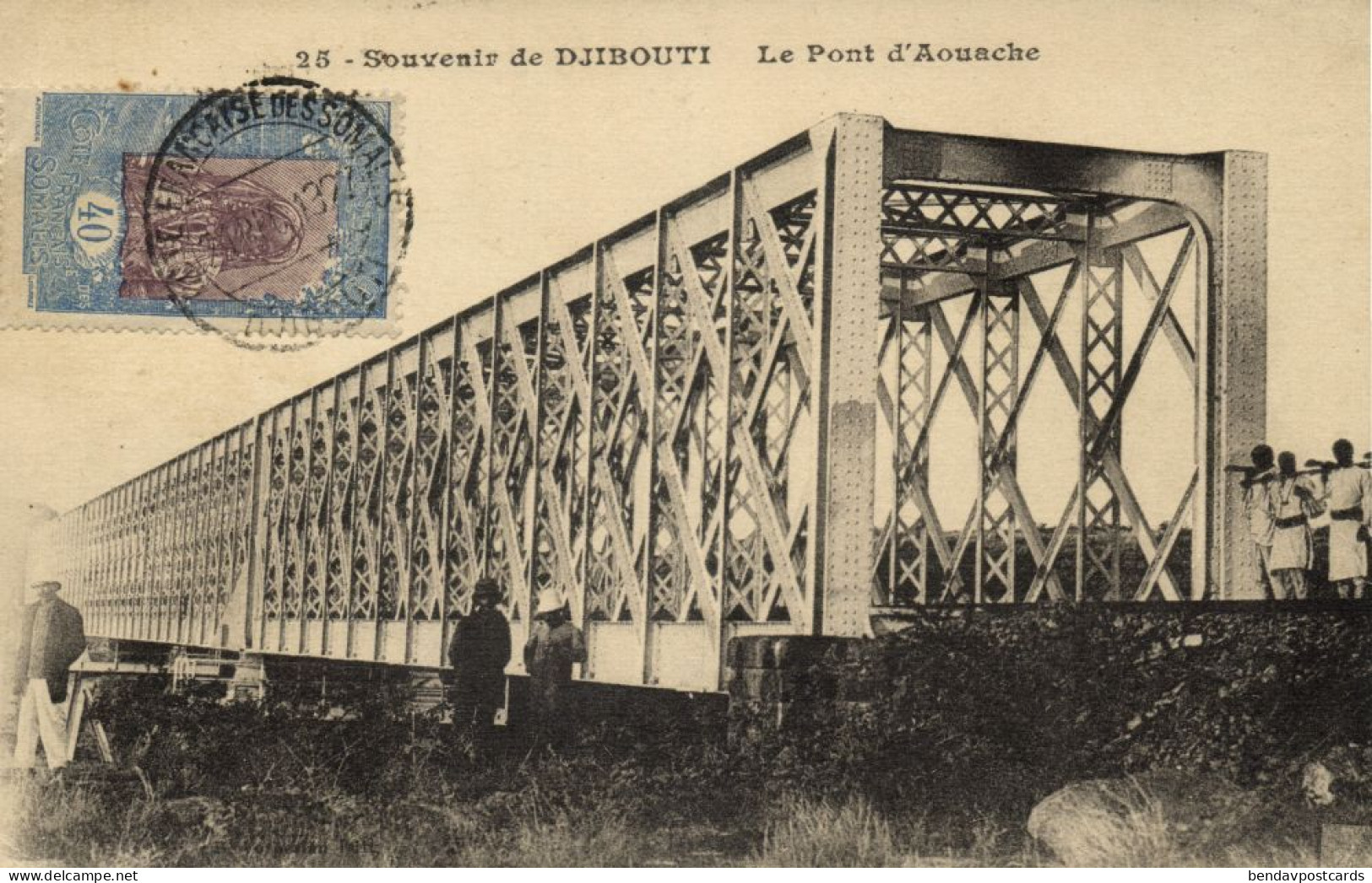 Djibouti, DJIBOUTI, Le Pont D'Aouache, Bridge (1927) Postcard - Dschibuti