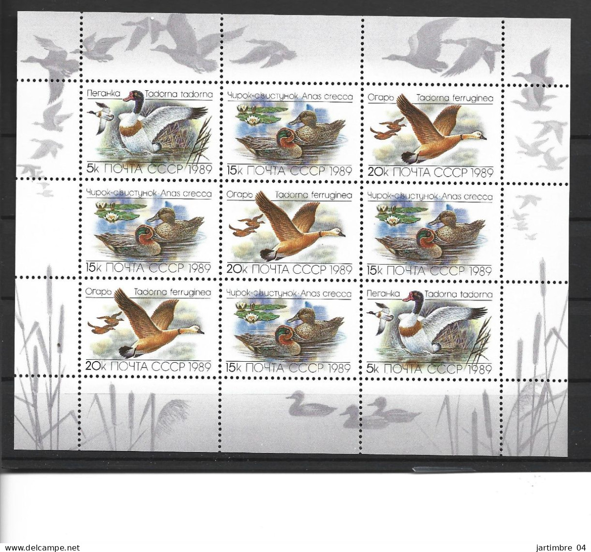 1989 Russie - URSS 5641-43** Feuillet Canards - Ungebraucht