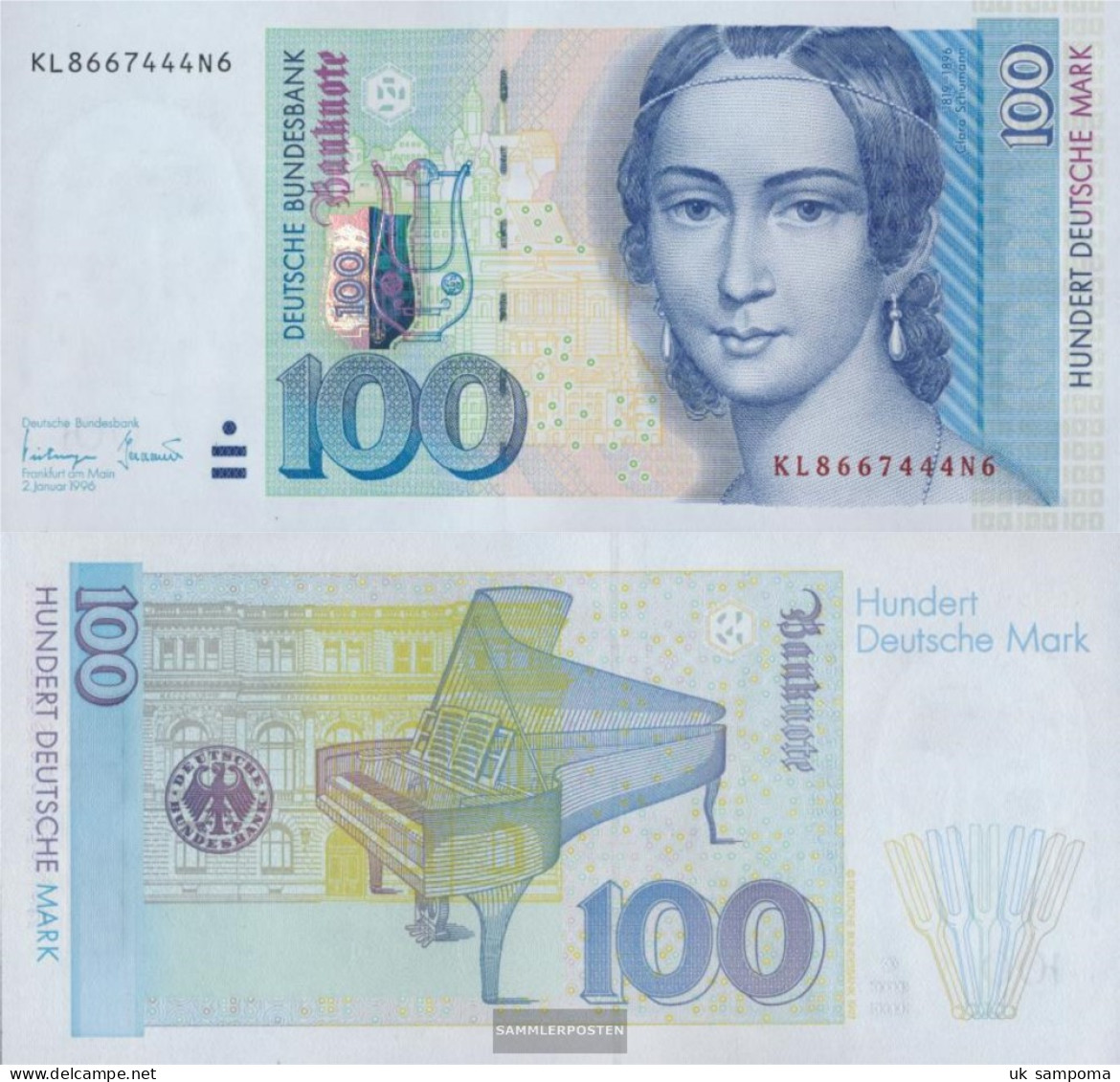 FRD (FR.Germany) Rosenbg: 310b Series: Small Uncirculated 1996 100 Mark - 100 Deutsche Mark