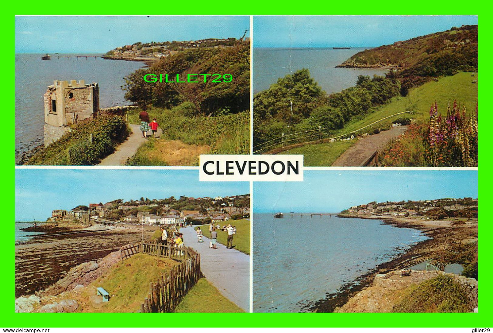 CLEVEDON, SOMERSET, UK - THE PIER, LADYE BAY, GREEN BEACH, SALTHOUSE POINT - 5 MULTIVUES - TRAVEL IN 1970 - - Autres & Non Classés