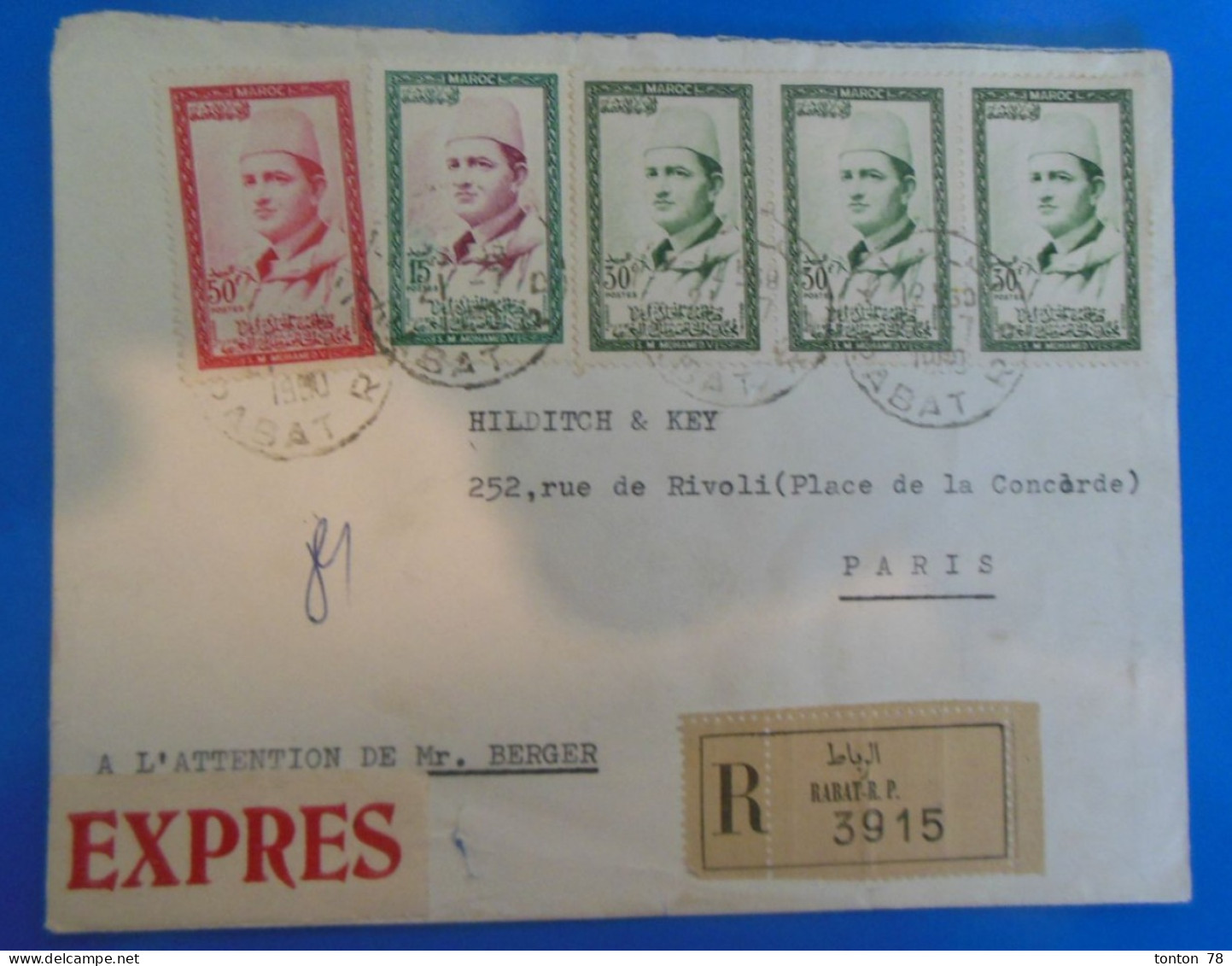 LETTRE RECOMMANDEE  -  MAROC  -  1960 - Morocco (1956-...)