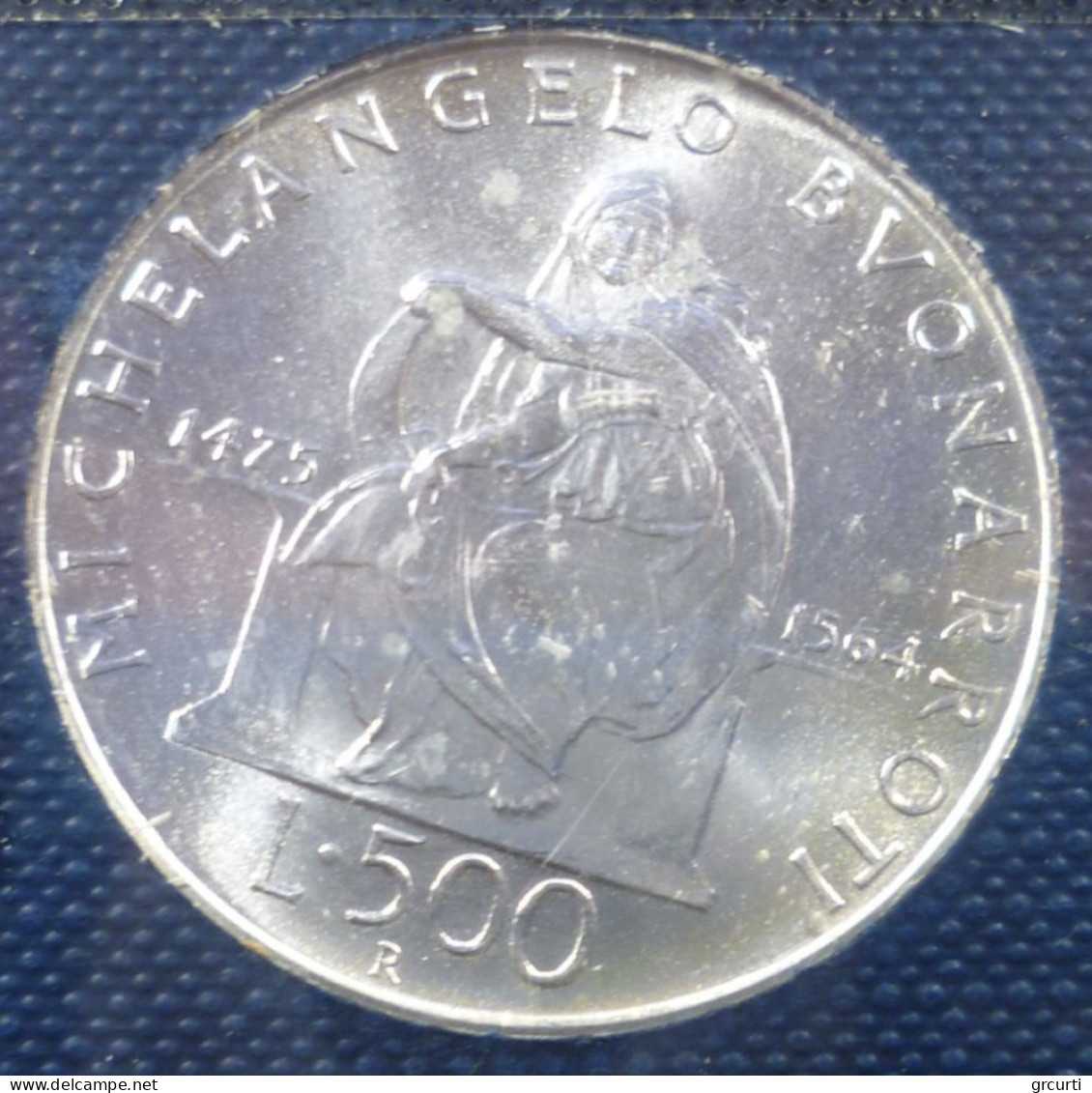 Italia - 500 Lire 1975 - 500° Nascita Di Michelangelo Buonarroti - Gig# 417 - KM# 104 - 500 Lire