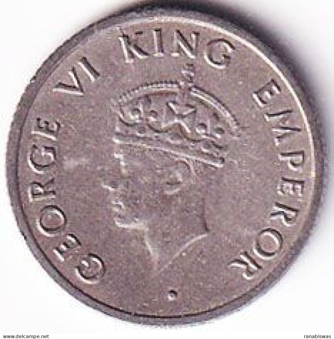 INDIA COIN LOT 283, QUARTER RUPEE 1947, KING GEORGE VI, BOMBAY MINT, AUNC - India