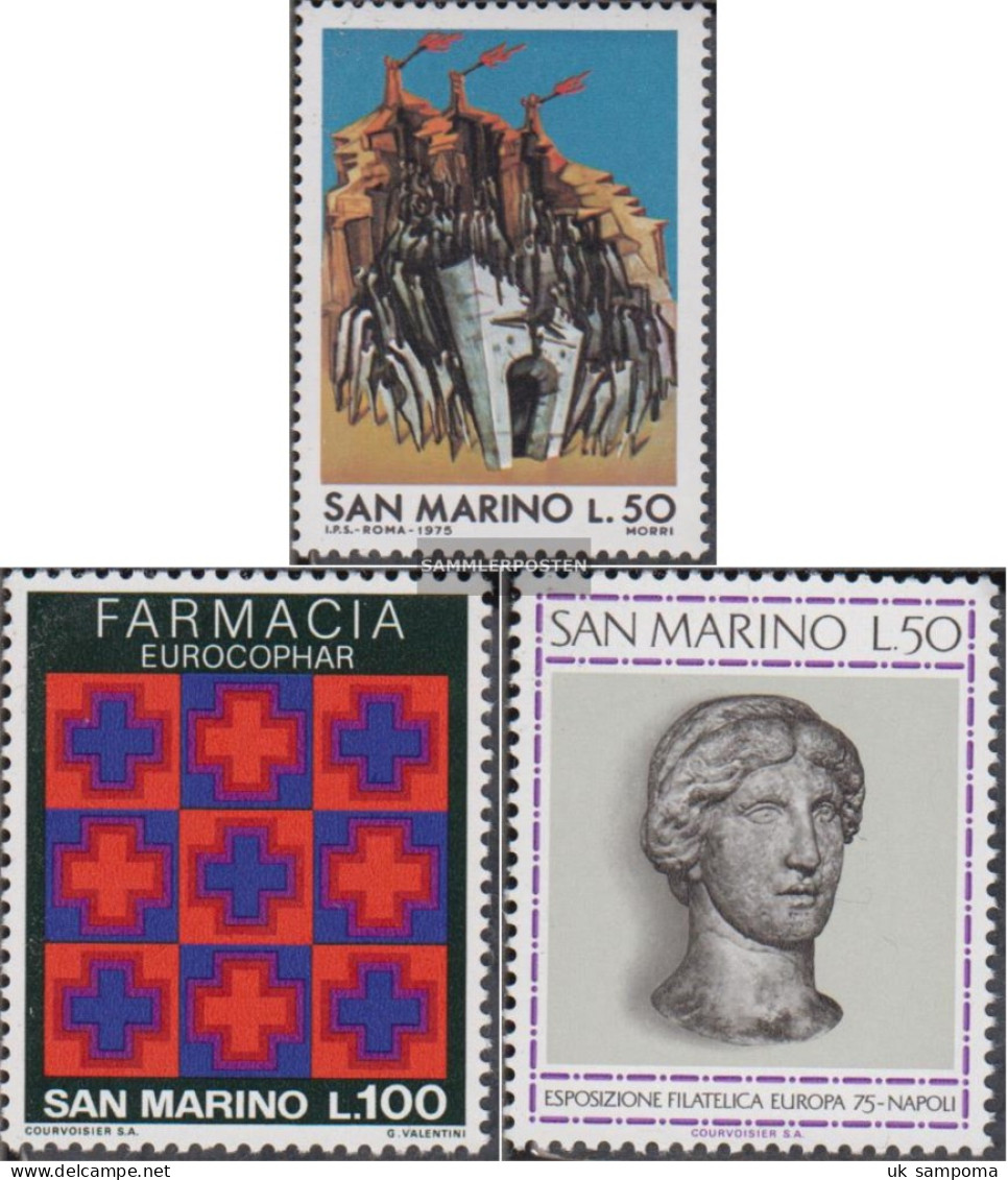 San Marino 1087,1095,1096 (complete Issue) Unmounted Mint / Never Hinged 1975 Refuge, Pharmacy, Philately - Unused Stamps