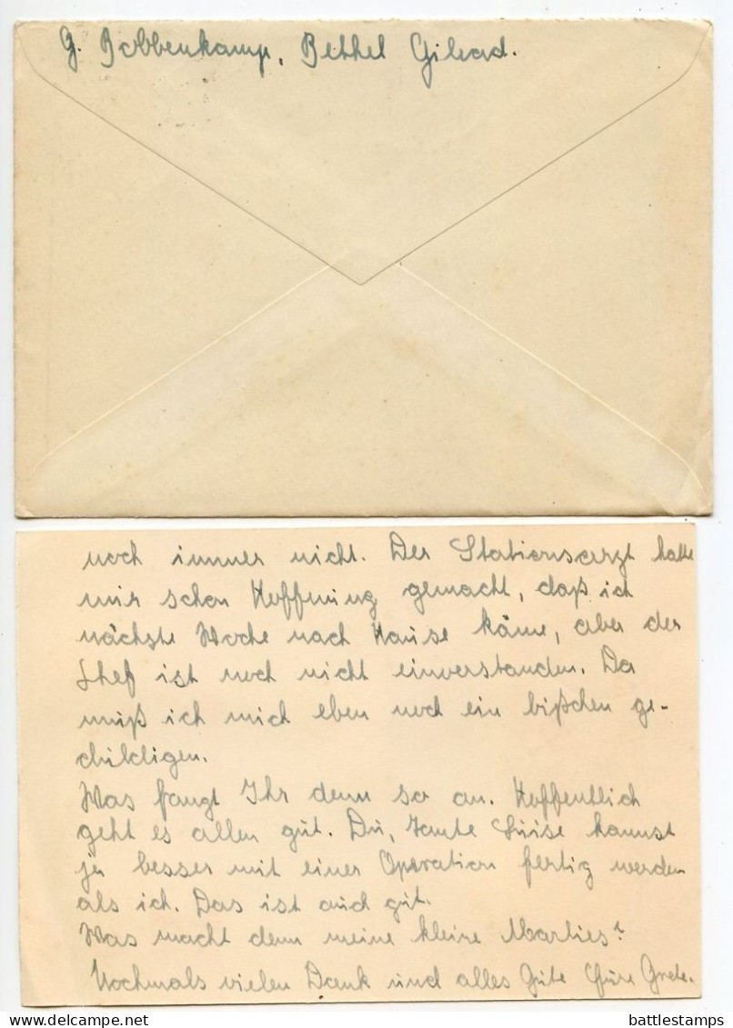 Germany 1941 Cover & Letter; Bethel (b Bielefeld) To Schiplage; 12pf. Hindenburg - Covers & Documents