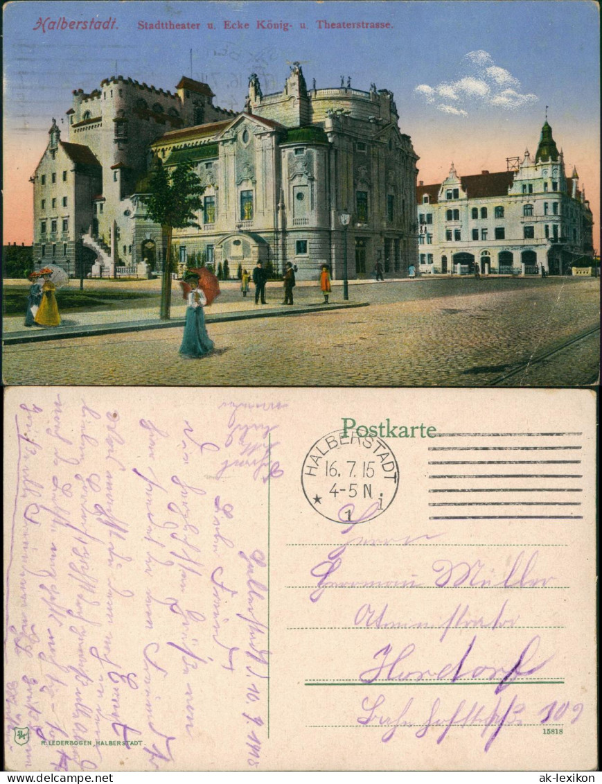 Ansichtskarte Halberstadt Theaterstrasse 1915 - Sonstige & Ohne Zuordnung