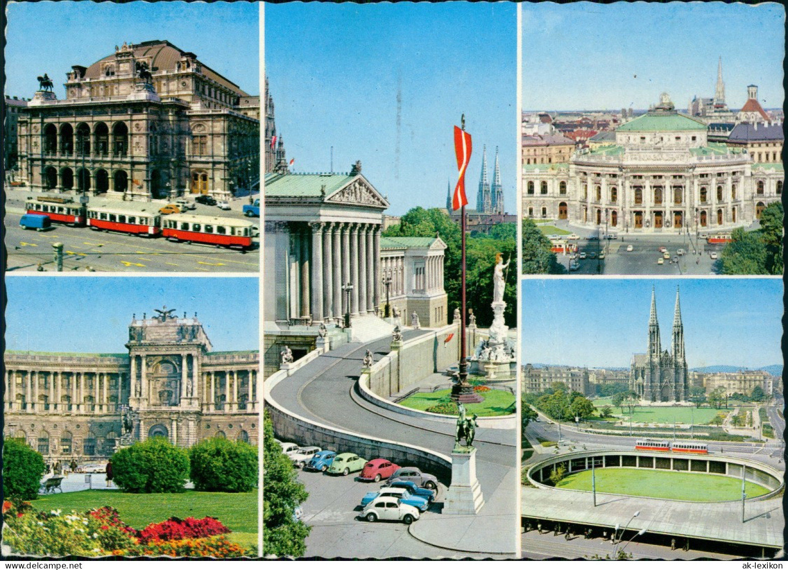 Ansichtskarte Wien Mehrbildkarte Mit Oper, Hofburg, Parlament Uvm. 1969 - Sonstige & Ohne Zuordnung