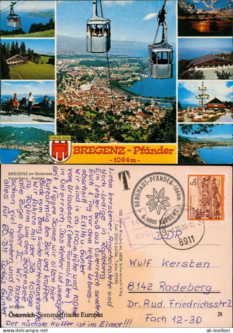 Ansichtskarte Bregenz Umland-Ansichten VORARLBERG Mehrbildkarte 1986 - Autres & Non Classés