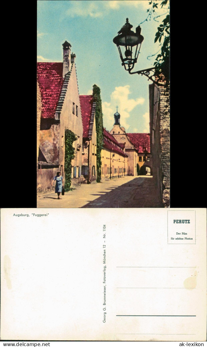 Ansichtskarte Augsburg Fuggerei Straßen Ansicht 1960 - Augsburg