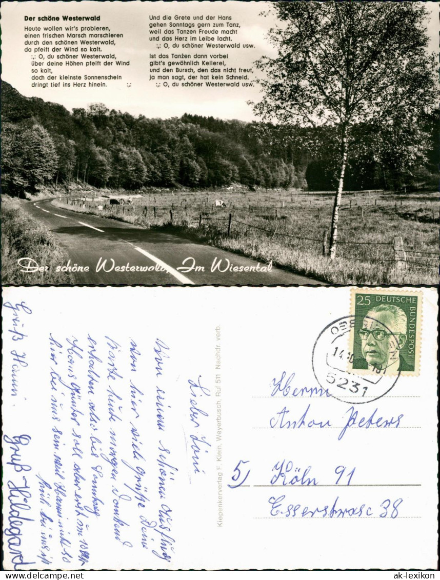 .Rheinland-Pfalz Wiesental Und Lied-Text "Der Schöne Westerwald" 1971 - Other & Unclassified