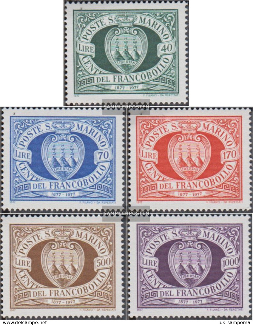 San Marino 1139-1143 (complete Issue) Unmounted Mint / Never Hinged 1977 100 Years Stamps - Ungebraucht