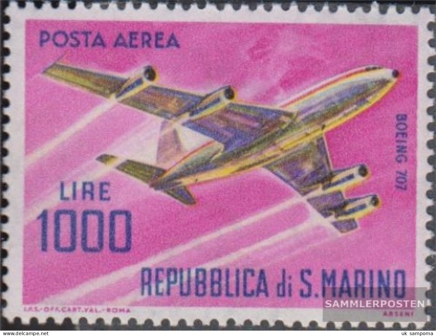 San Marino 801 (complete Issue) Unmounted Mint / Never Hinged 1964 Modern Aircraft - Ungebraucht