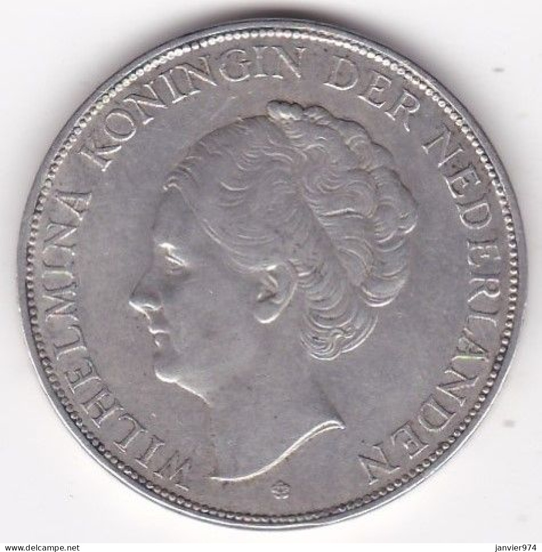 Pays-Bas, 2 ½ Gulden 1930, WILHELMINA I , En Argent, KM# 165 - 2 1/2 Gulden
