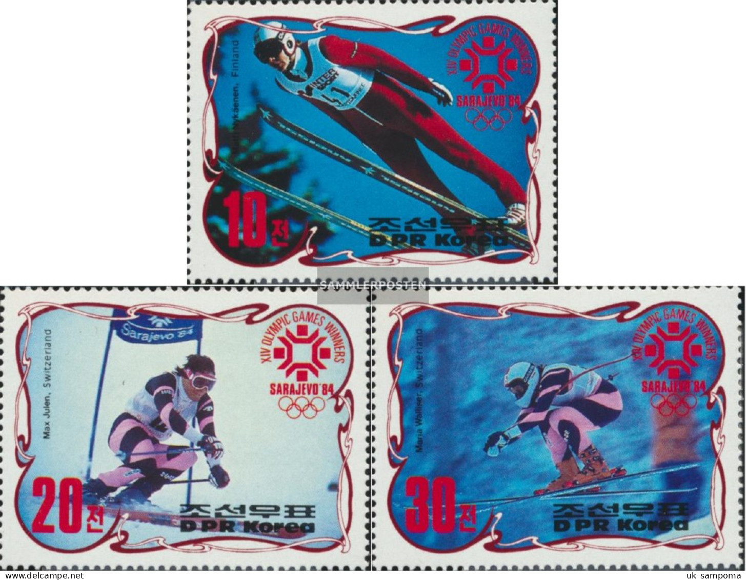 North-Korea 2462-2464 (complete Issue) Unmounted Mint / Never Hinged 1984 Medalists Winter Olympics - Korea, North