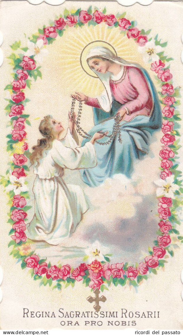 Santino Fustellato Regina Sacratissimi Rosari - Devotieprenten
