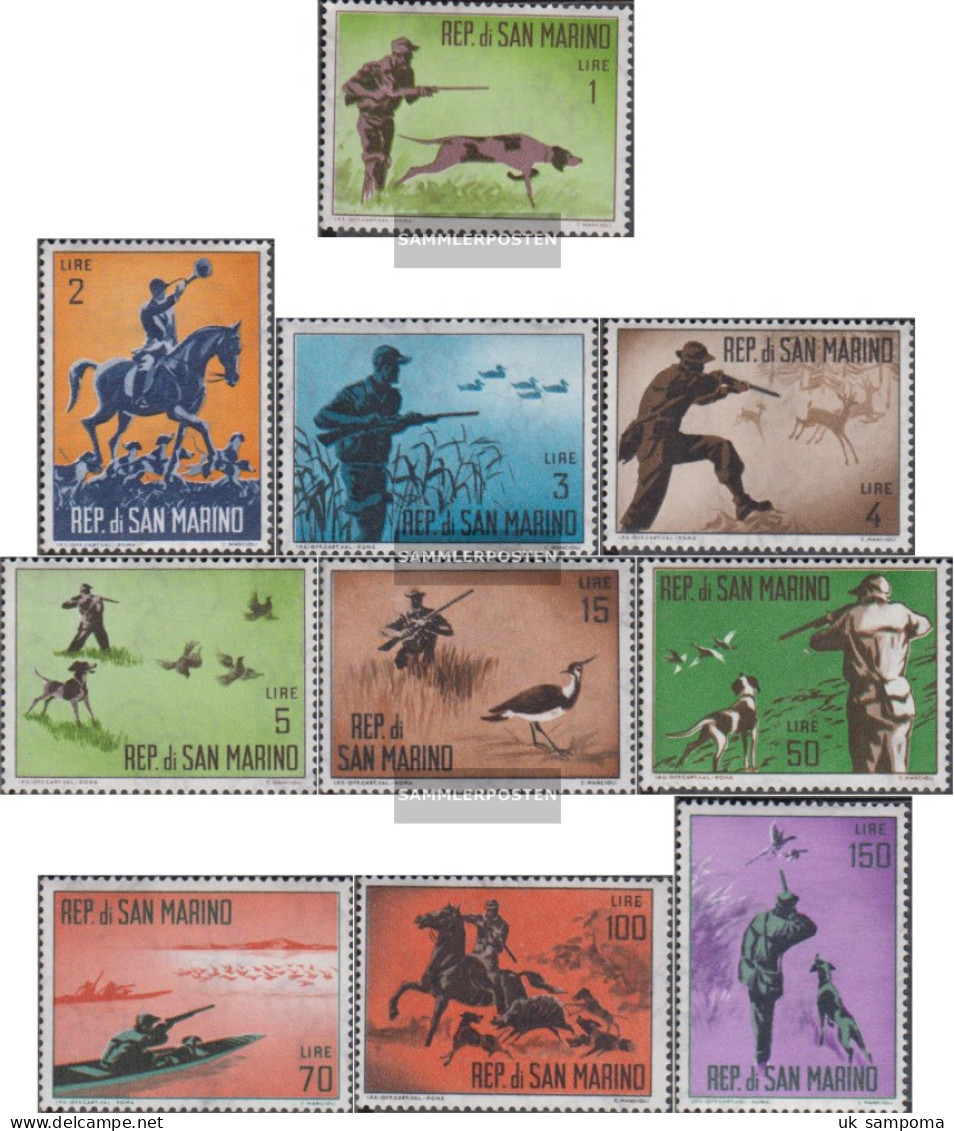 San Marino 739-748 (complete Issue) Unmounted Mint / Never Hinged 1962 Hunting - Ongebruikt