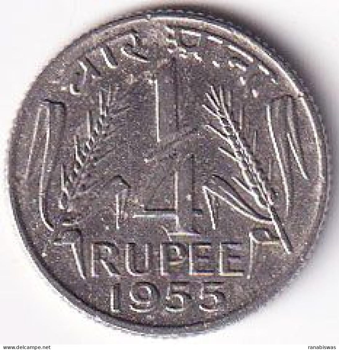 INDIA COIN LOT 285, 1/4 RUPEE 1955, CALCUTTA MINT, AUNC - Inde