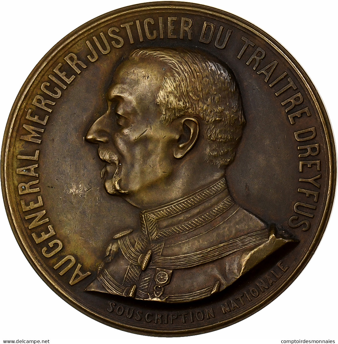 France, Médaille, Au Général Mercier, Justicier Du Traitre Dreyfus, 1906 - Autres & Non Classés