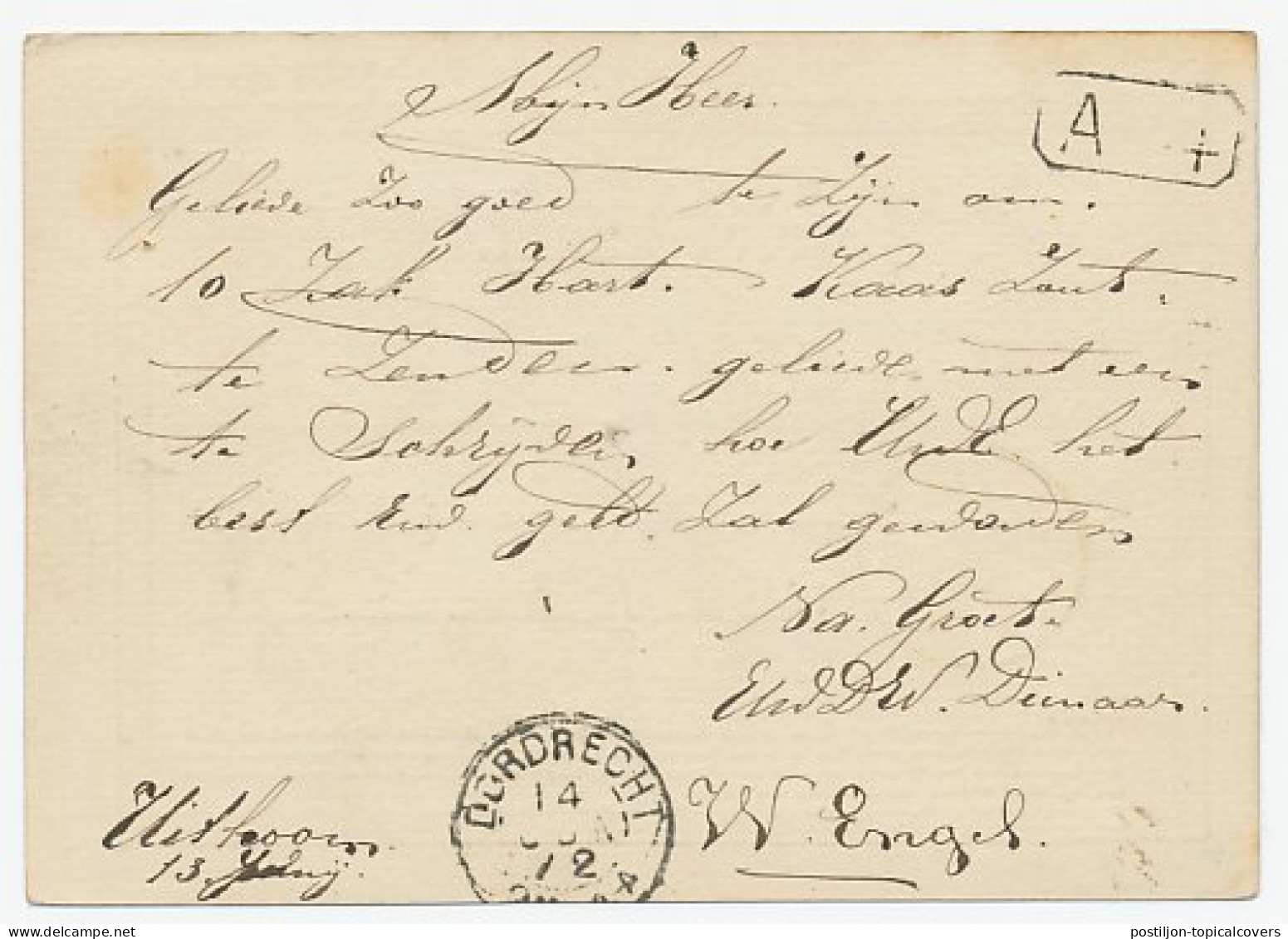 Naamstempel Uithoorn 1872 - Briefe U. Dokumente