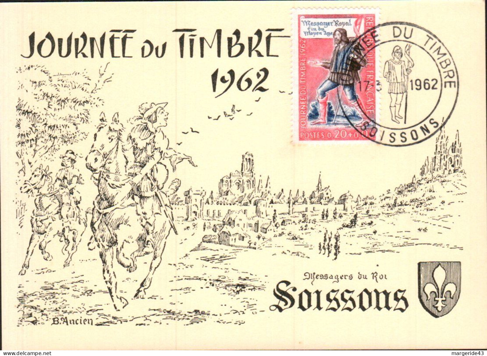 JOURNEE DU TIMBRE 1962 SOISSONS - Cachets Commémoratifs