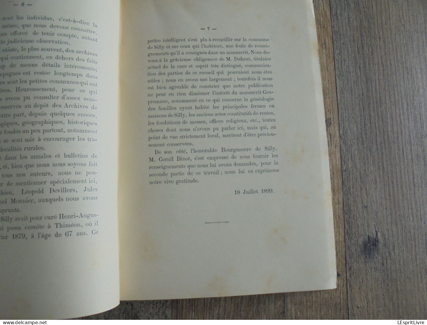 HISTOIRE DE LA COMMUNE DE SILLY 1899 Louis Mélisse Régionalisme Hainaut Seigneurie Commune Population Hameaux Industrie