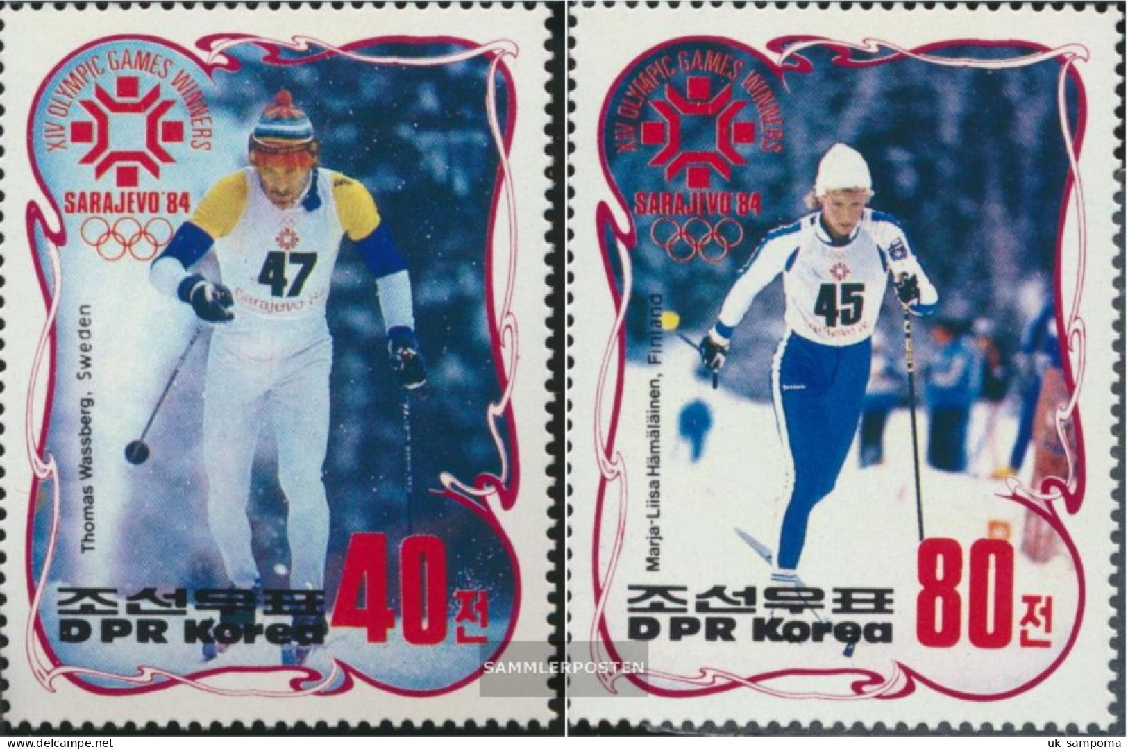 North-Korea 2460-2461 (complete Issue) Unmounted Mint / Never Hinged 1984 Medalists Winter Olympics - Corée Du Nord