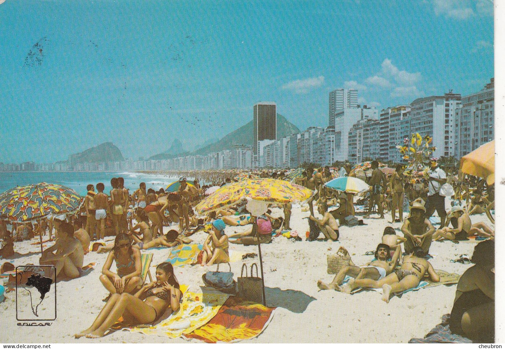 BRESIL. RIO DE JANEIRO (ENVOYE DE). COPACABANA BEACH. ANNEE 1978 + TEXTE + TIMBRE - Copacabana