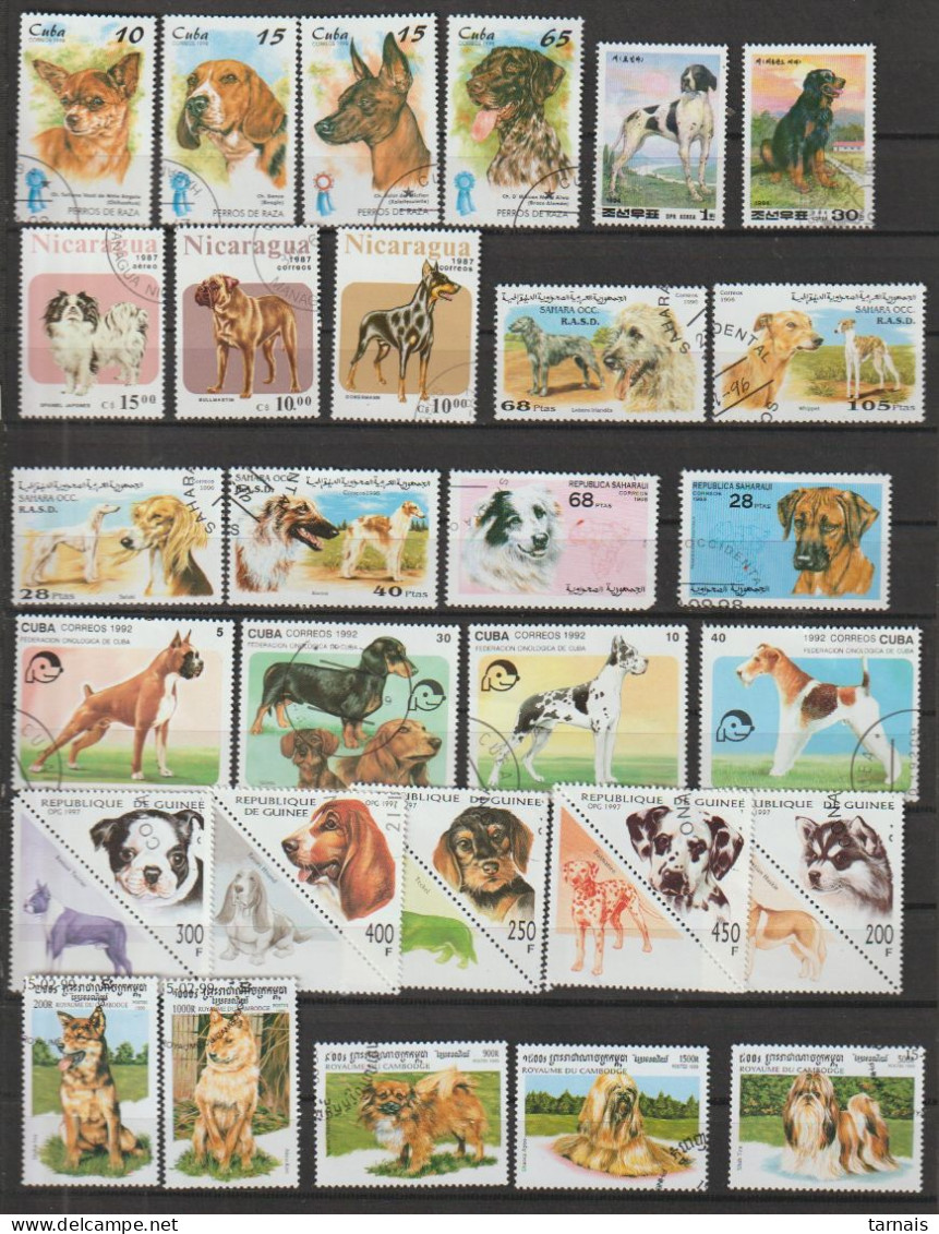 Lot De 46 Timbres  Thème Chiens (lot 749) - Honden