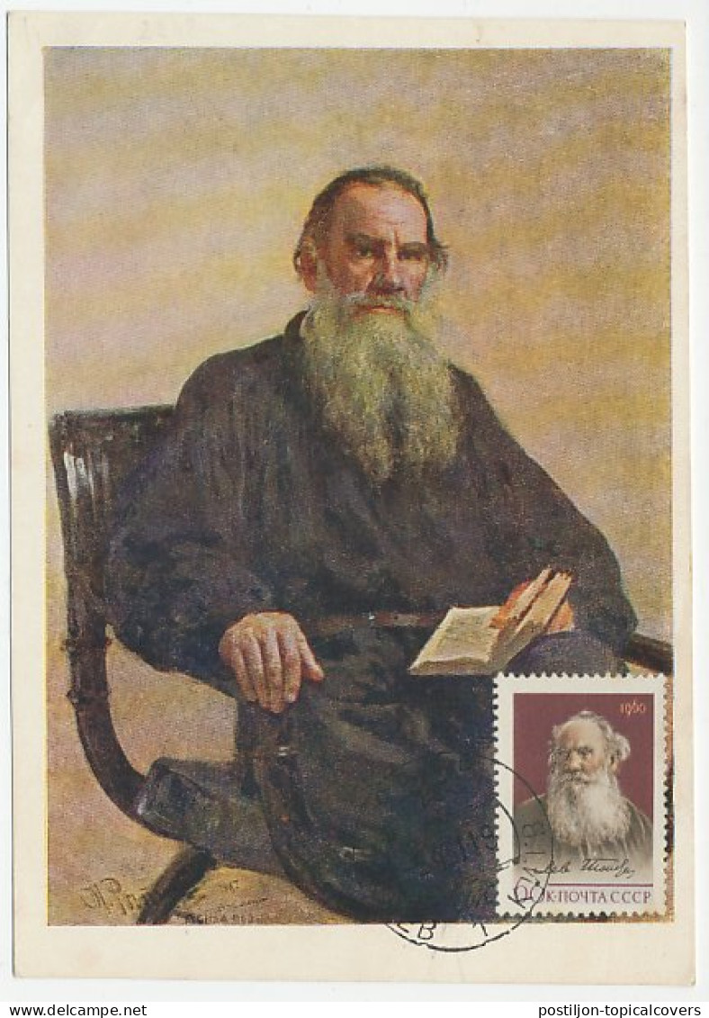 Maximum Card Soviet Union 1961 Leo Tolstoy - Writer - Ecrivains