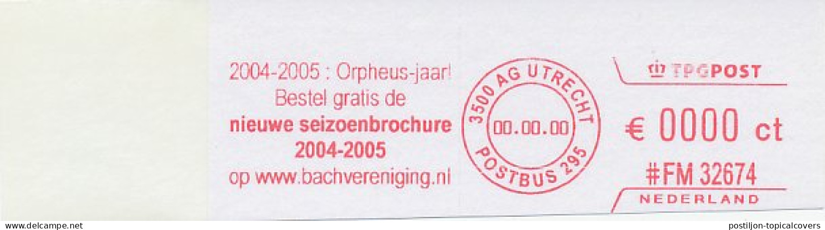 Meter Proof / Test Strip FRAMA Supplier Netherlands Bach Association - 2004-2005 Orpheus Year - New Season Brochure - Musique
