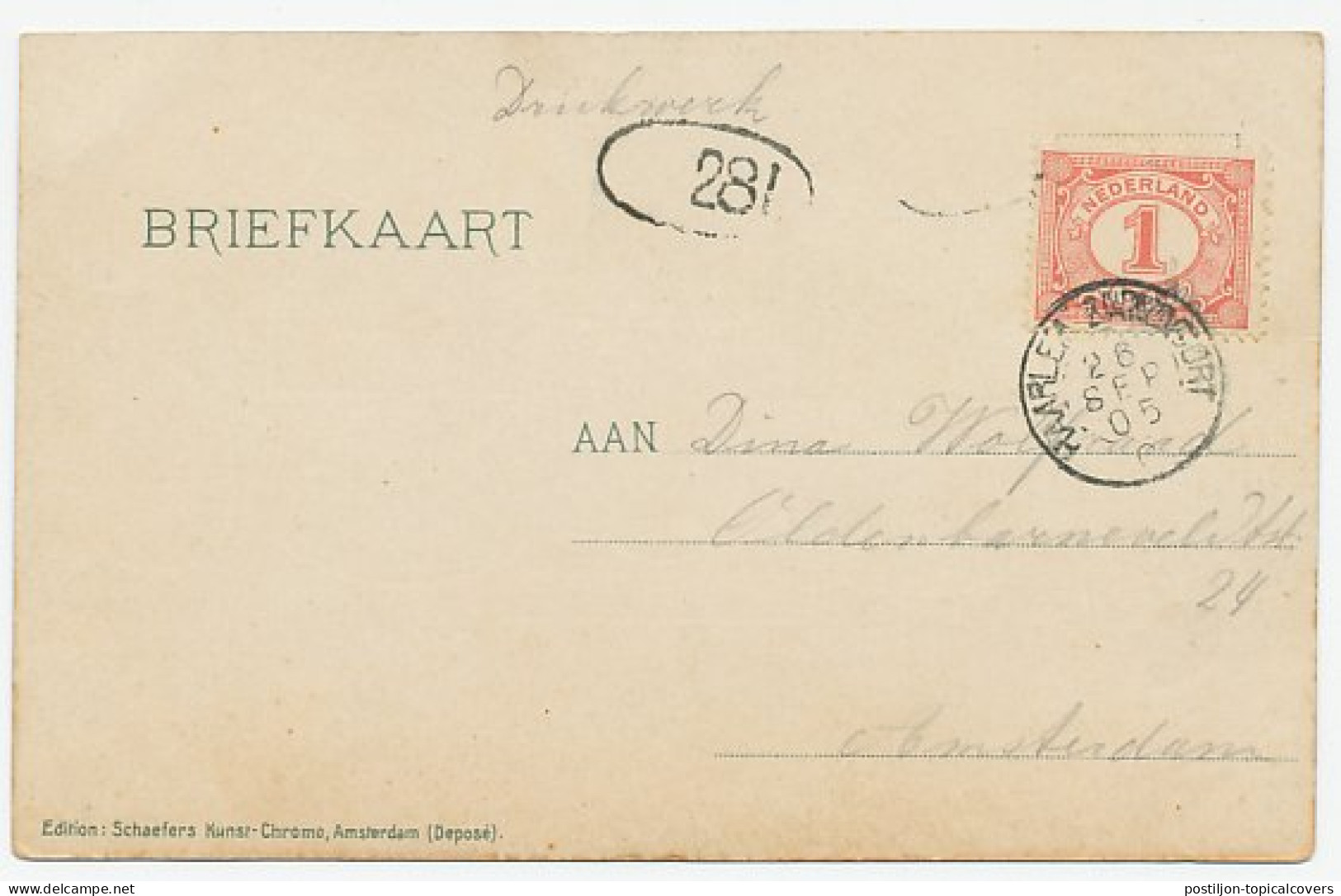 Trein Kleinrondstempel : Haarlem - Zandvoort C 1905 - Lettres & Documents