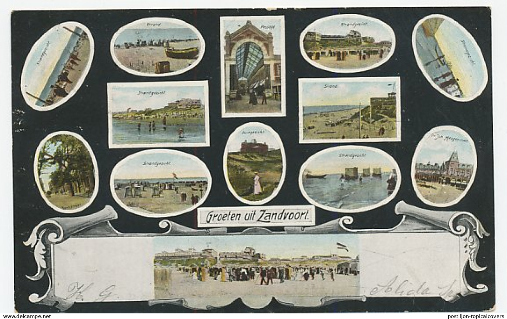 Trein Kleinrondstempel : Haarlem - Zandvoort C 1905 - Lettres & Documents