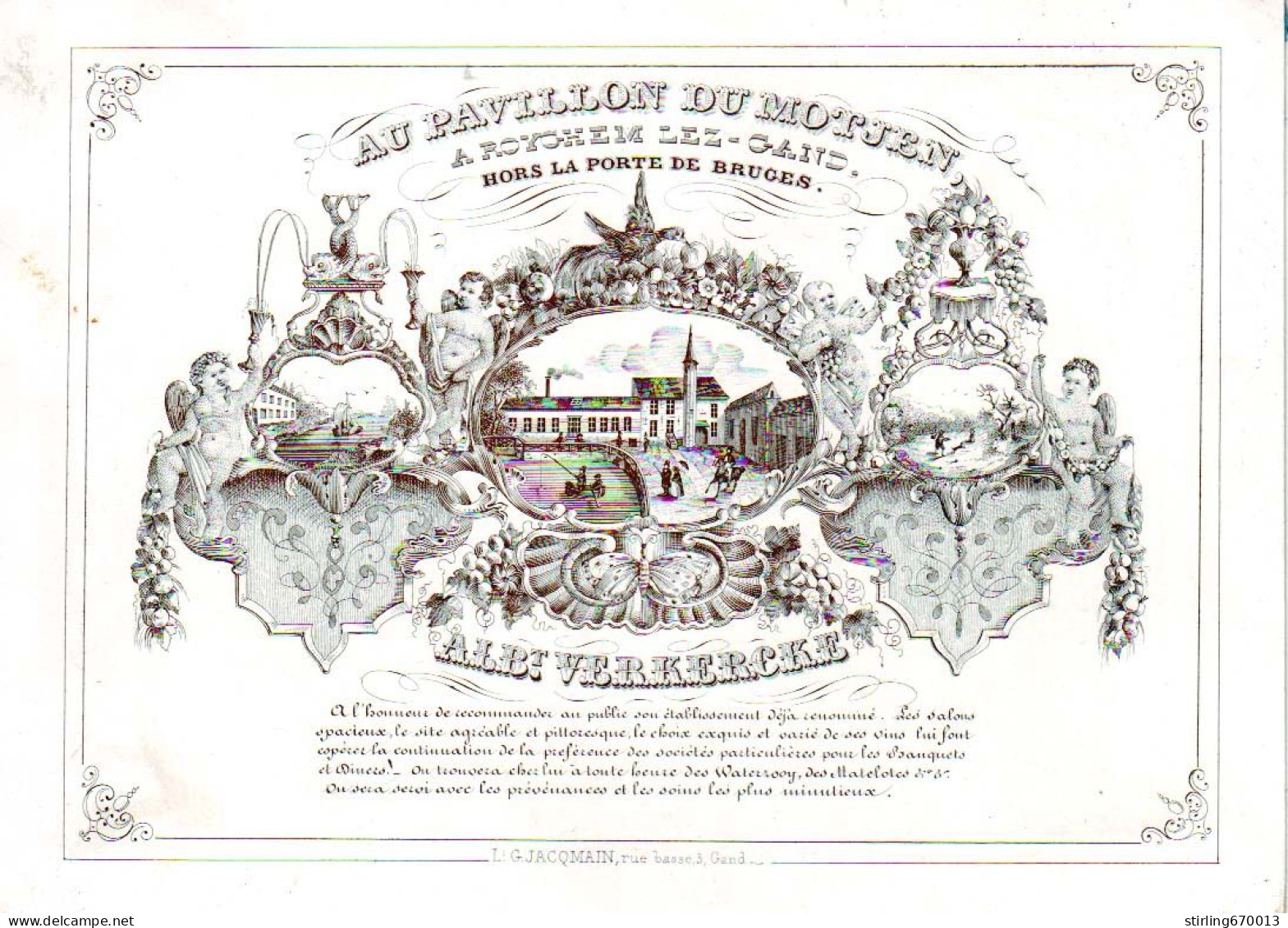 DE 1922 - Carte Porcelaine De Albert Verkercke Au Pavillon Du Motjen, Royghem Lez-Gand, Imp Jacqmain - Sonstige & Ohne Zuordnung