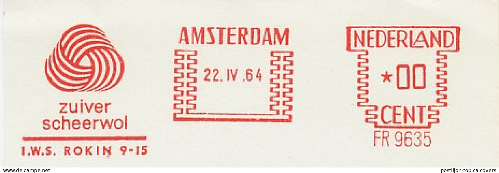 Meter Proof / Test Strip Netherlands 1964 Pure Virgin Wool - Tessili