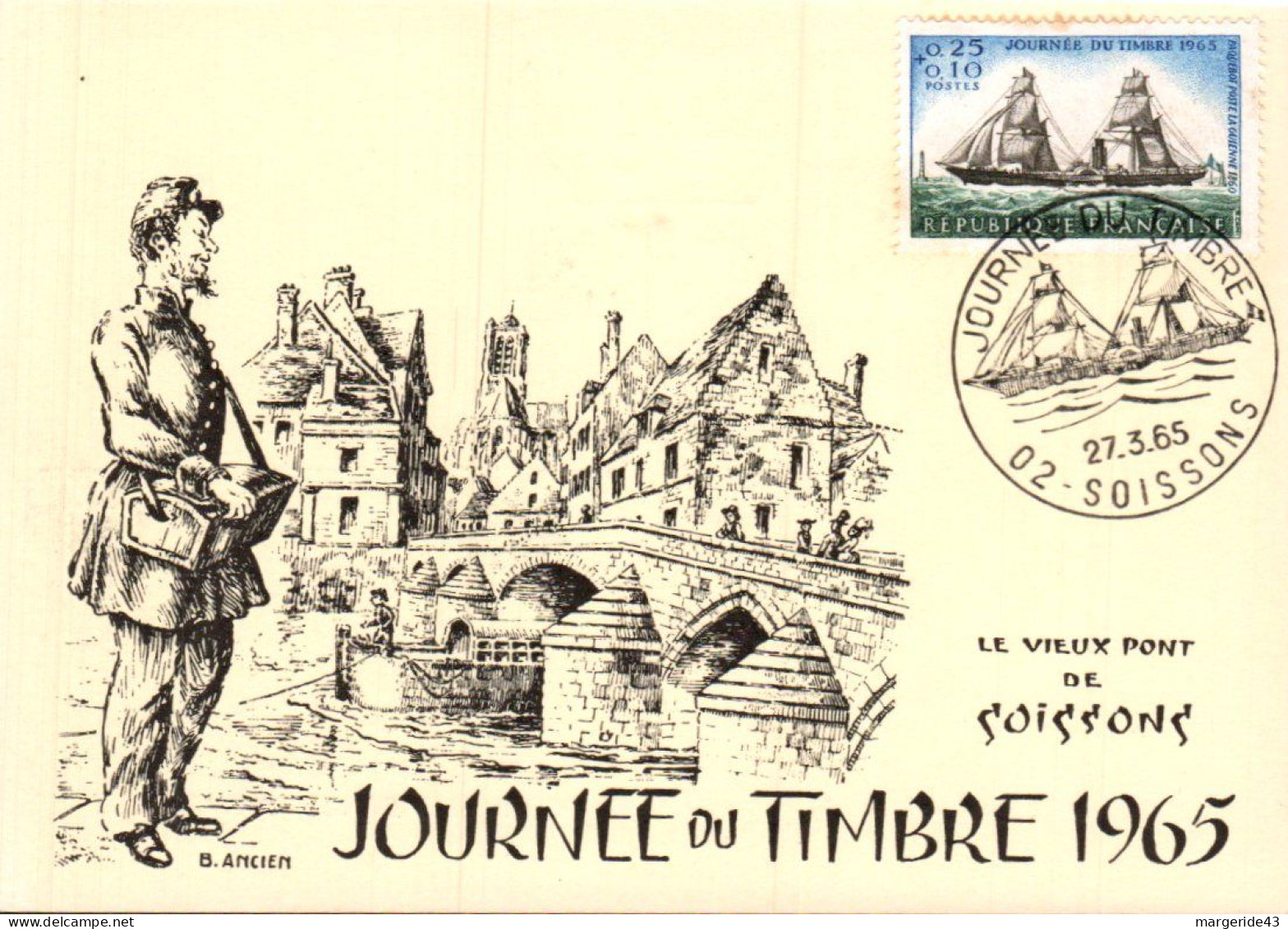 JOURNEE DU TIMBRE 1965 SOISSONS - Gedenkstempel