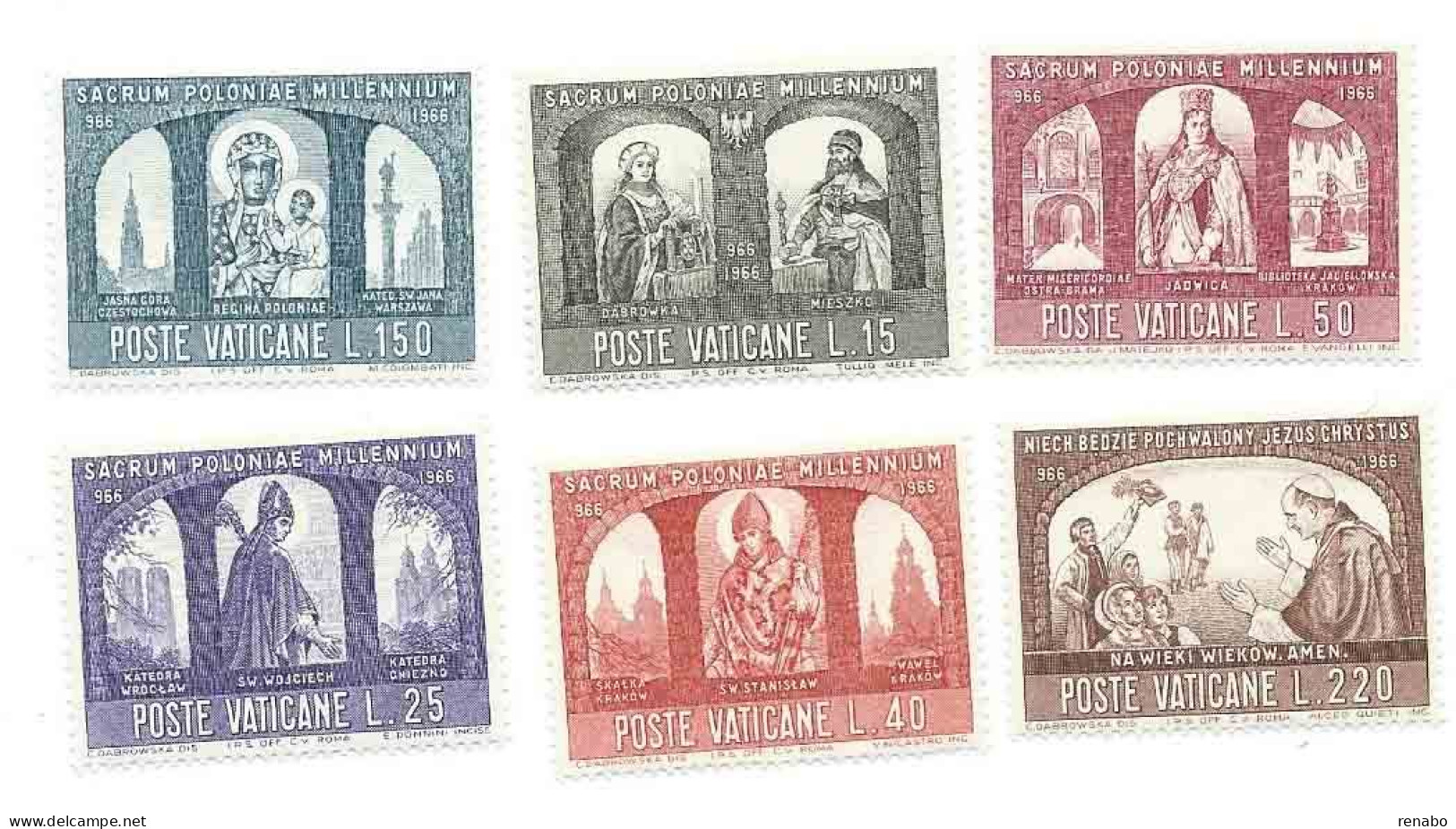 Vaticano 1966; Millenario Cattolico Della Polonia. Serie Completa , Nuova - Unused Stamps